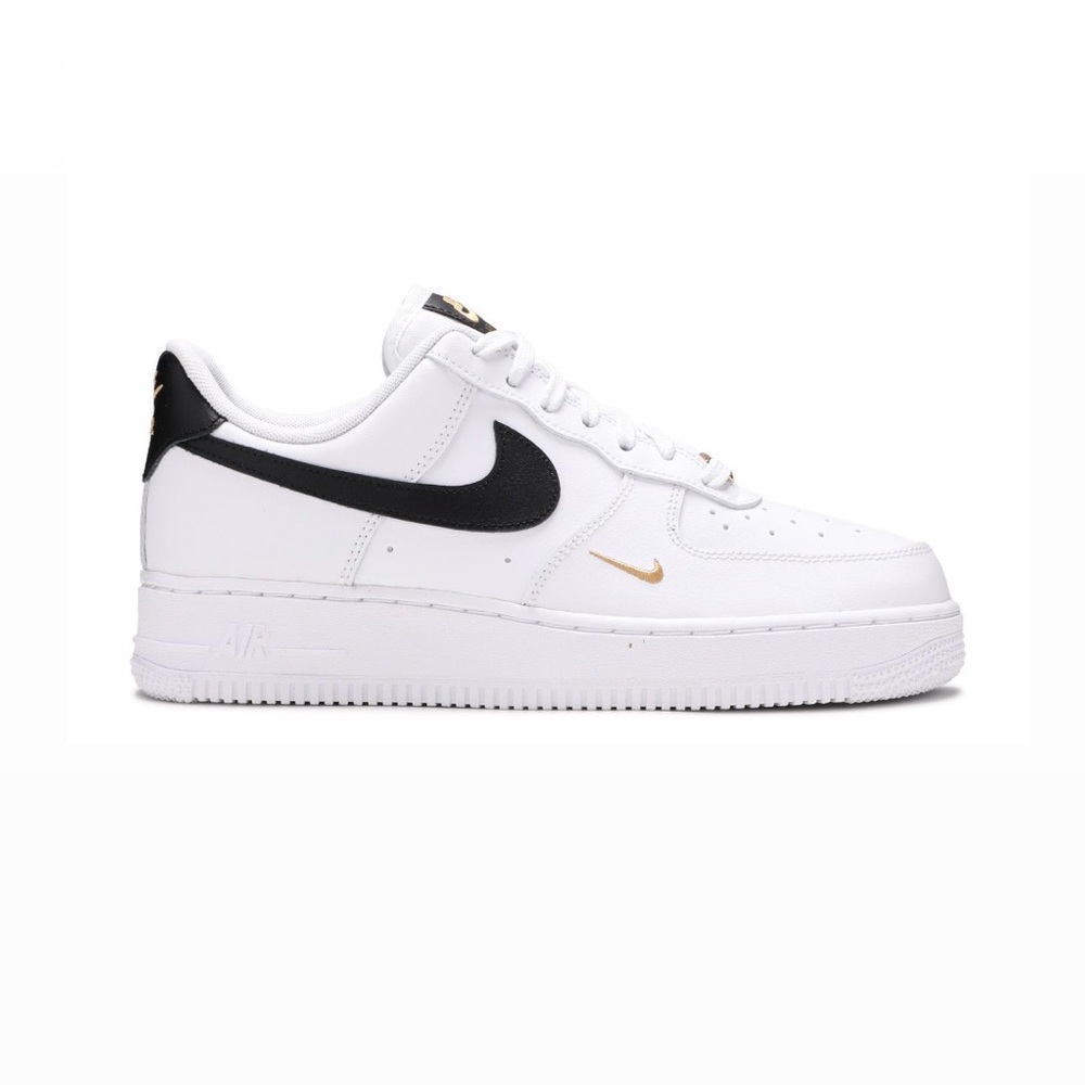 Nike Air Force 1 White with Black and Gold Details